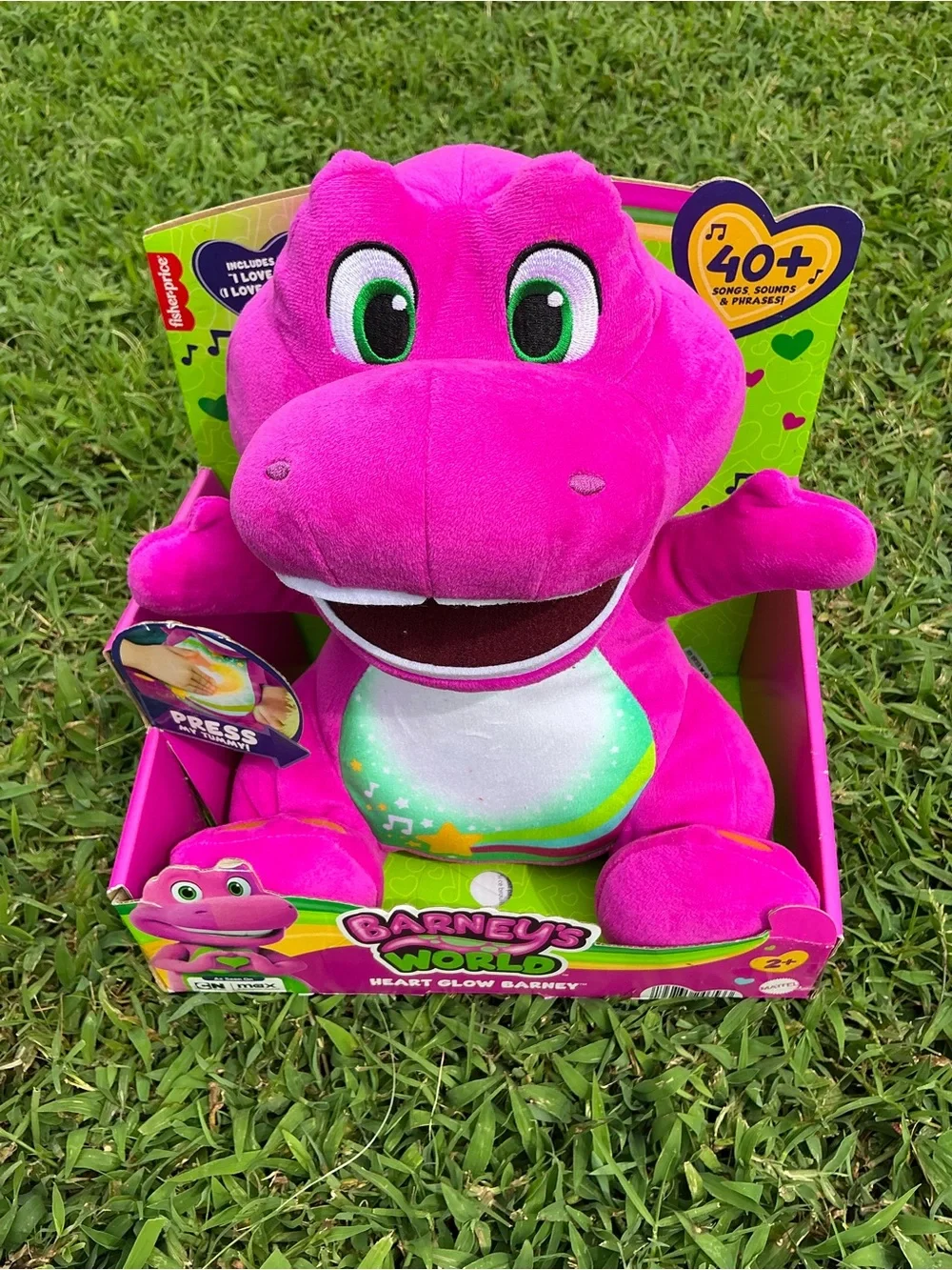 Fisher-Price Barney's World Heart Glow Plush - Bright Pink & White